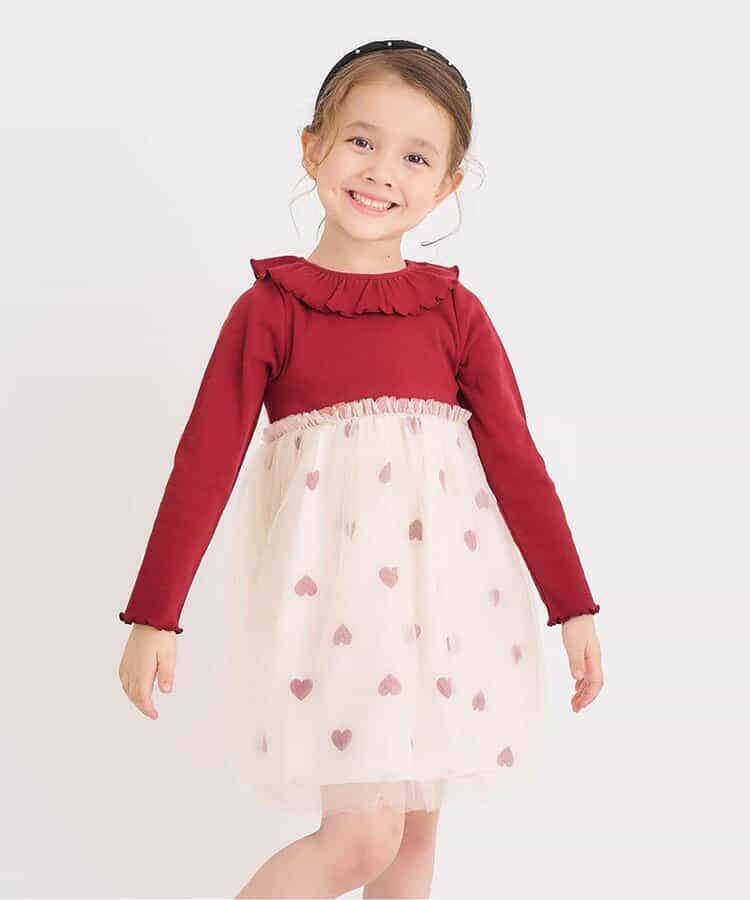 ★SALE★衿フリルチュールドッキングワンピース