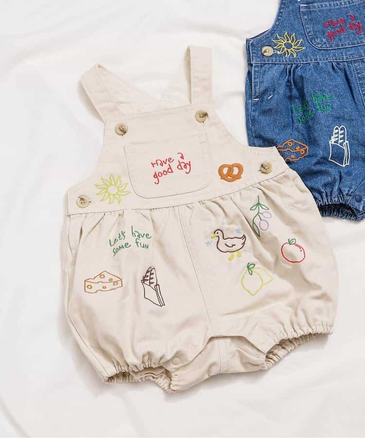 線画刺繍ベビーサロペット_940136