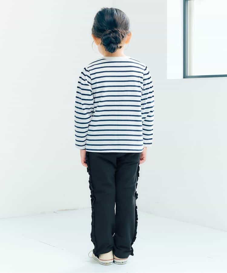 サイドフリルストレート/7days Style pants  10分丈_719886