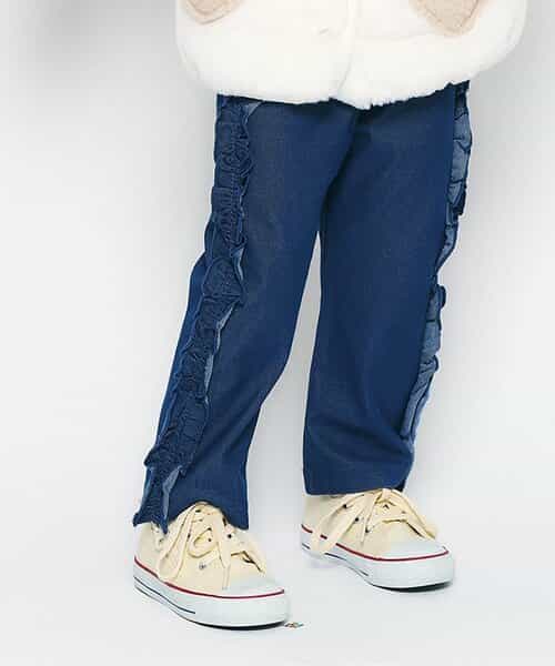 サイドフリルストレート/7days Style pants  10分丈
