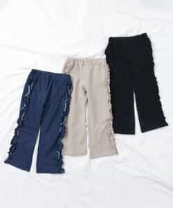 サイドフリルストレート/7days Style pants  10分丈_719903