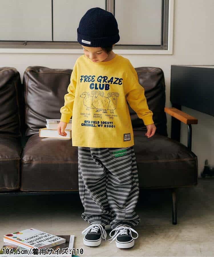 ワッフル配色ステッチ刺繍パンツ_970107