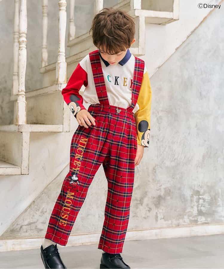 ★SALE★【リンク】ディズニーキャラクターサス付きパンツ  10分丈