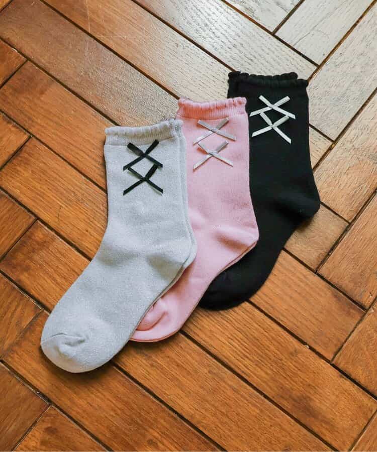3P対象A メニーリボンクルーソックス_953195