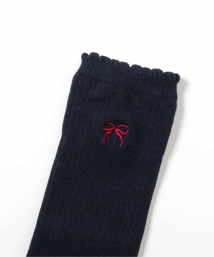 ワンポイント刺繍ハイソックス_842253