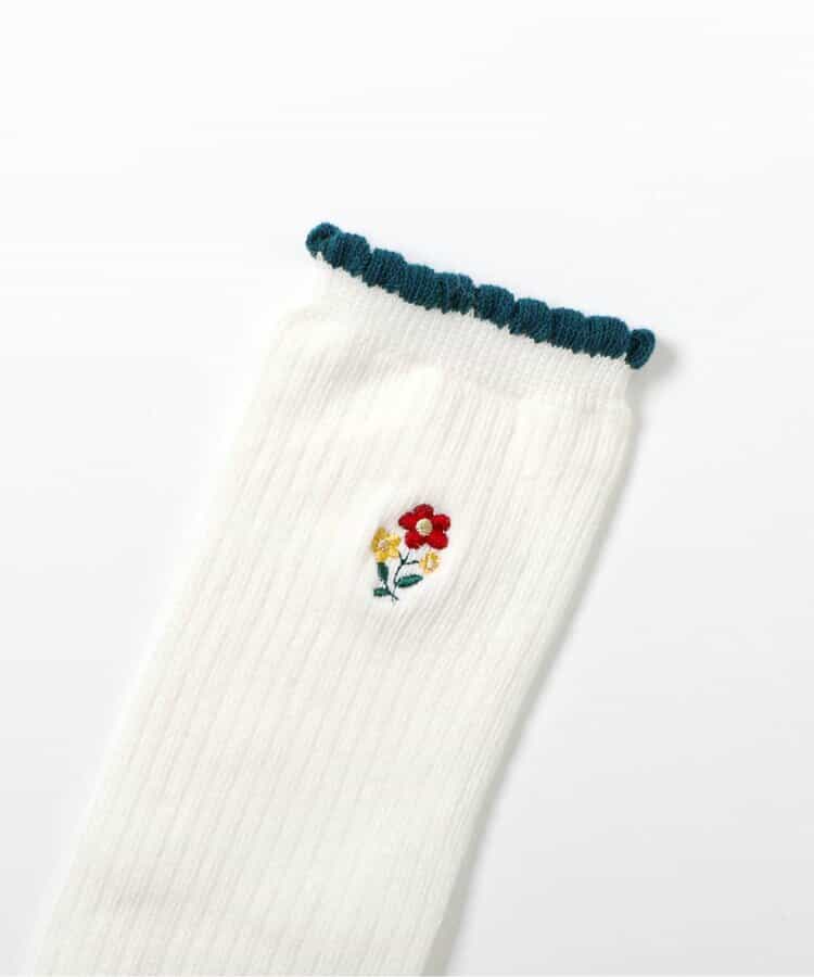 ワンポイント刺繍ハイソックス_842255