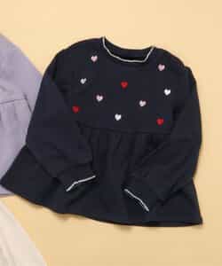 ★SALE★WEB限定 裏シャギーペプラム刺繍トレーナー