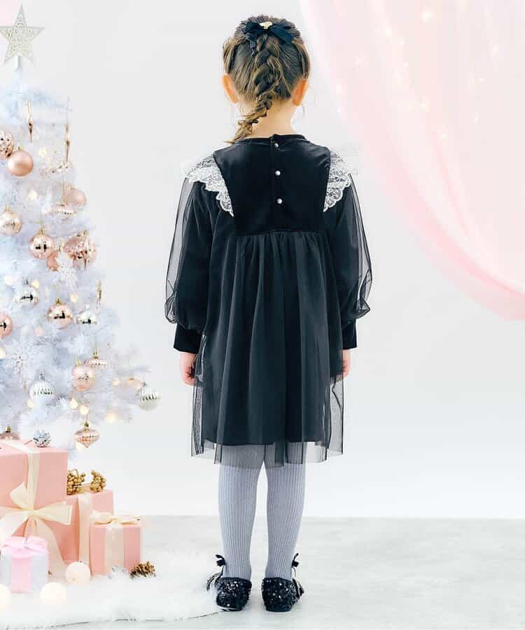 ★SALE★【リンク】ベロアチュールワンピース_アプレレクールマシェリ_733421