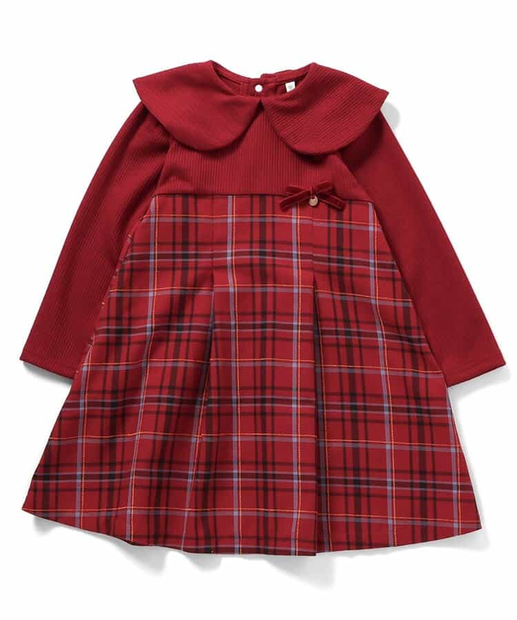 ★SALE★【リンク】ケープカラーチェックワンピース_643235