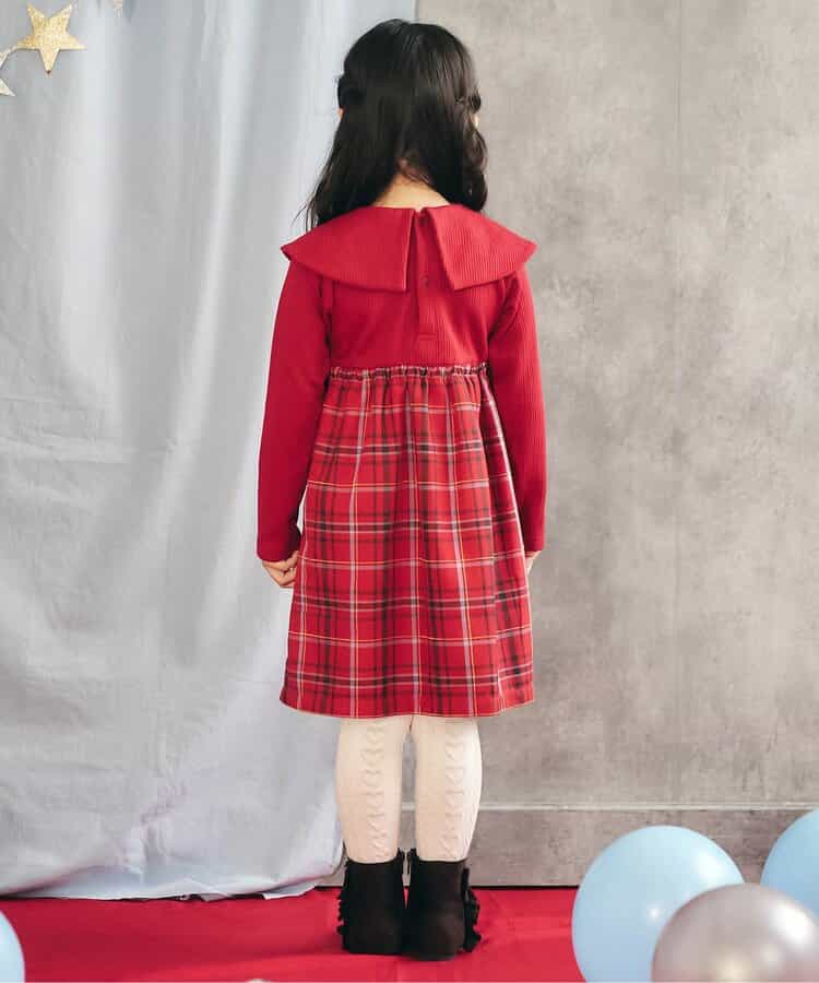 ★SALE★【リンク】ケープカラーチェックワンピース_643243
