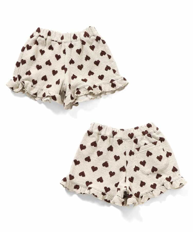 ★SALE★ハート・フラワージャガードビスチェ＆フリルショートパンツセット_721225