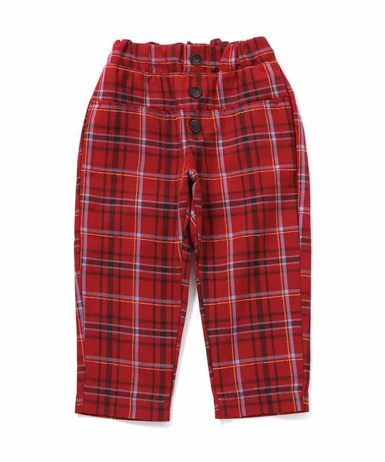 ★SALE★【リンク】フロントボタンチェックパンツ  10分丈_631467