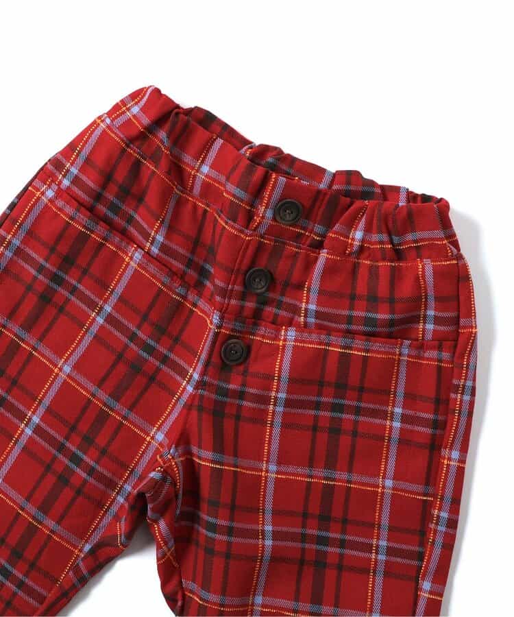 ★SALE★【リンク】フロントボタンチェックパンツ  10分丈_631469