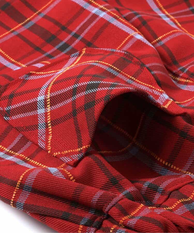 ★SALE★【リンク】フロントボタンチェックパンツ  10分丈_631471