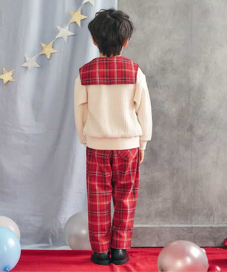 ★SALE★【リンク】フロントボタンチェックパンツ  10分丈_631474